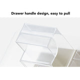 Pen Holder with Transparent Drawers Large Capacity Multiple Compartment Plastic Pencil Storage Organizer for Office Desk White