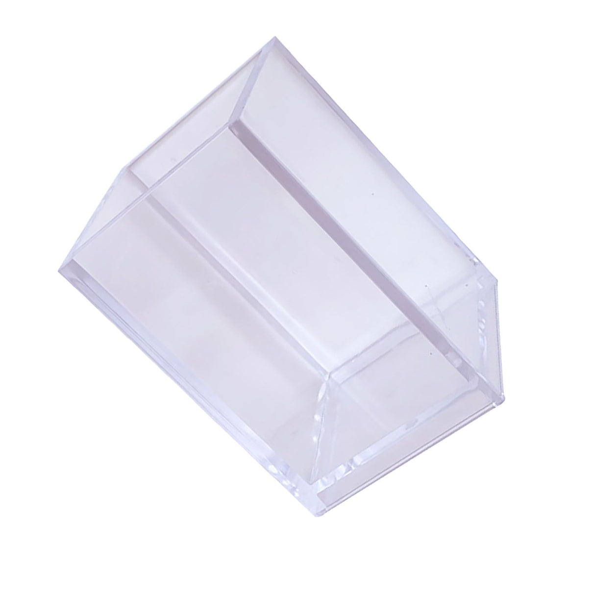 Acrylic Pencil Pen Holder Cup Transparent Clear Makeup Brush Storage Box Desktop Stationery Organizer for Office School Home