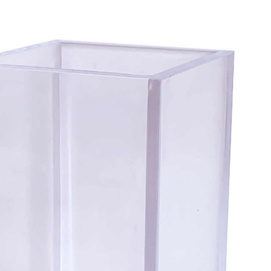Acrylic Pencil Pen Holder Cup Transparent Clear Makeup Brush Storage Box Desktop Stationery Organizer for Office School Home