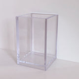 Acrylic Pencil Pen Holder Cup Transparent Clear Makeup Brush Storage Box Desktop Stationery Organizer for Office School Home