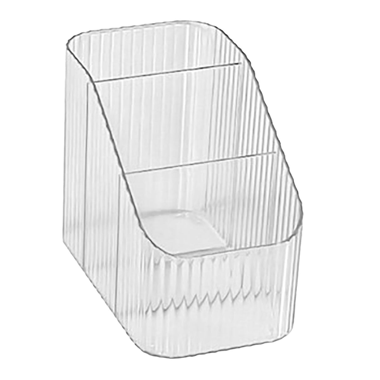 Pen Holder with 3 Compartments PP Transparent Makeup Brush Holder Desktop Stationery Organizer for Bedroom Dorm School Office