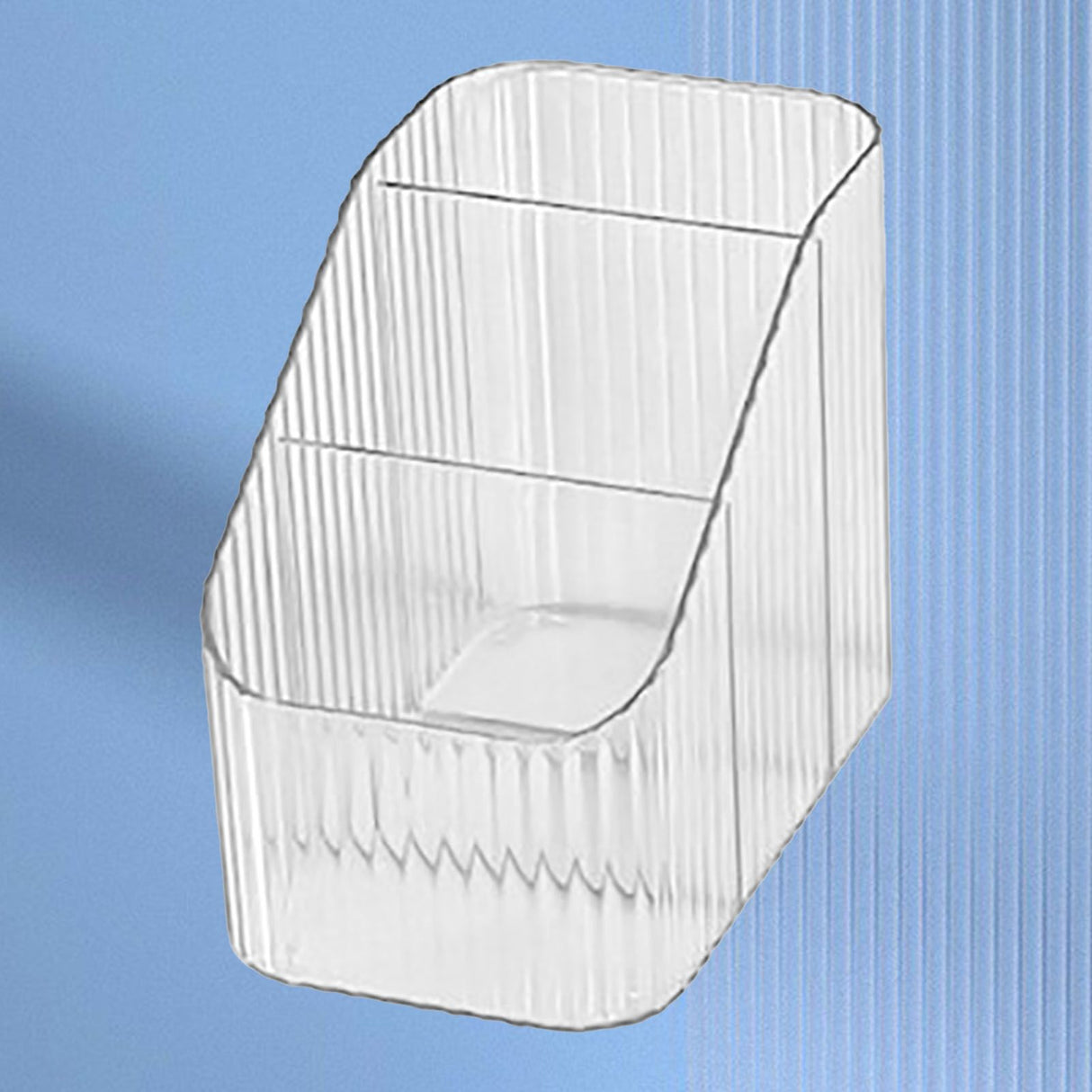 Pen Holder with 3 Compartments PP Transparent Makeup Brush Holder Desktop Stationery Organizer for Bedroom Dorm School Office