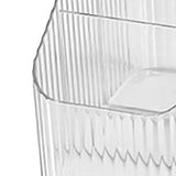 Pen Holder with 3 Compartments PP Transparent Makeup Brush Holder Desktop Stationery Organizer for Bedroom Dorm School Office