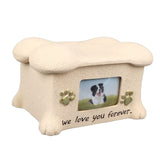 Pet Memorial Urns for Dog Ashes Pet Urns Box Dog Ashes Keepsake Box Dog Urn With 2 Paws Photo Display Bone Shaped Lid