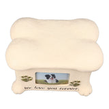Pet Memorial Urns for Dog Ashes Pet Urns Box Dog Ashes Keepsake Box Dog Urn With 2 Paws Photo Display Bone Shaped Lid