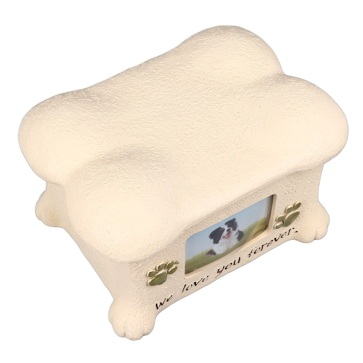 Pet Memorial Urns for Dog Ashes Pet Urns Box Dog Ashes Keepsake Box Dog Urn With 2 Paws Photo Display Bone Shaped Lid