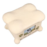 Pet Memorial Urns for Dog Ashes Pet Urns Box Dog Ashes Keepsake Box Dog Urn With 2 Paws Photo Display Bone Shaped Lid
