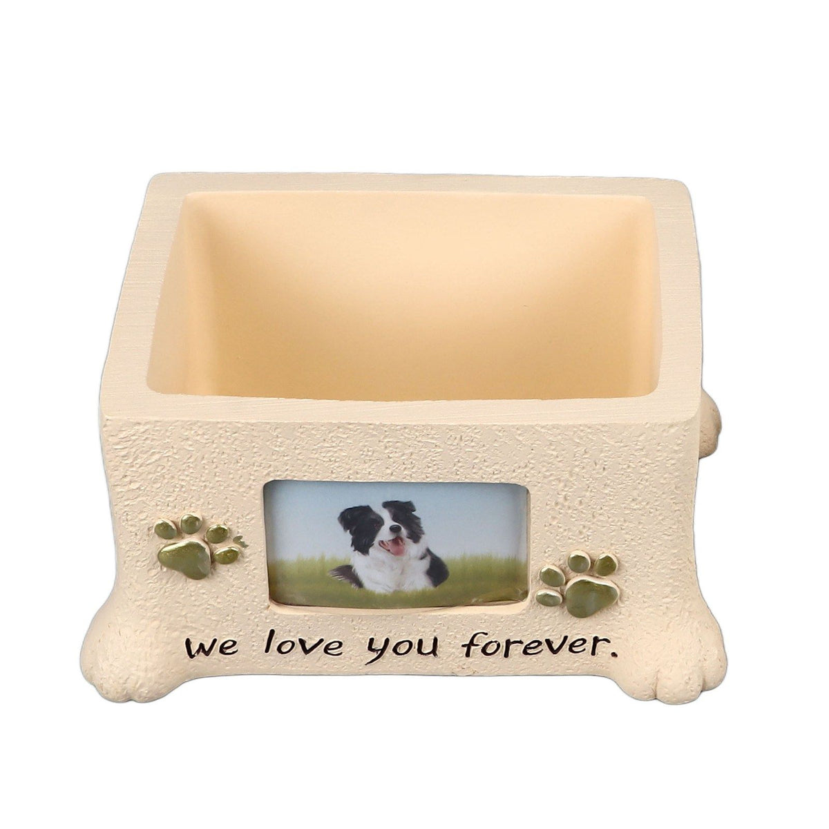 Pet Memorial Urns for Dog Ashes Pet Urns Box Dog Ashes Keepsake Box Dog Urn With 2 Paws Photo Display Bone Shaped Lid