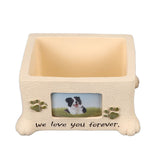 Pet Memorial Urns for Dog Ashes Pet Urns Box Dog Ashes Keepsake Box Dog Urn With 2 Paws Photo Display Bone Shaped Lid