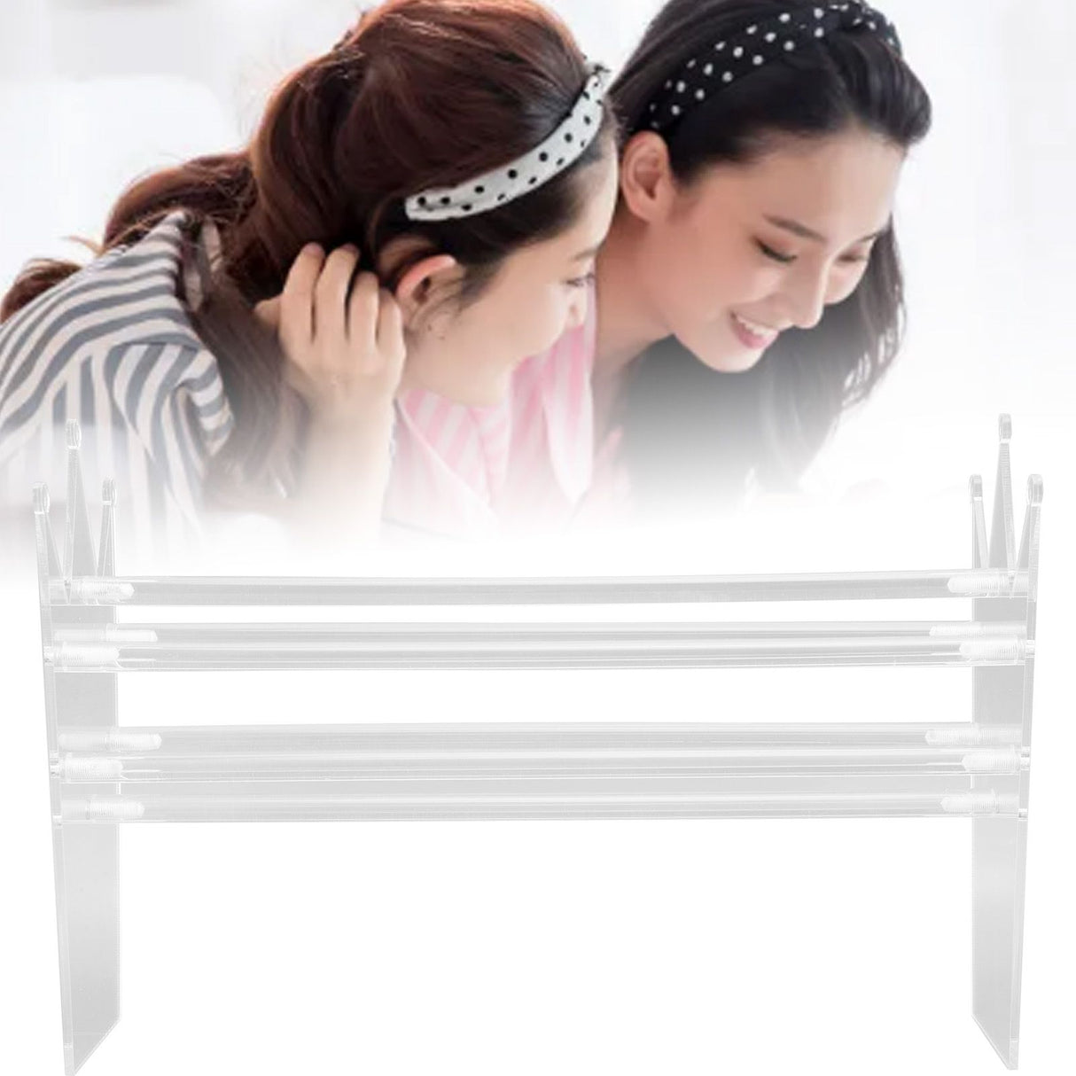 Acrylic Headband Holder Clear Jewelry Headband Organizer Headband Display Stand for Teen Girl Women Gifts