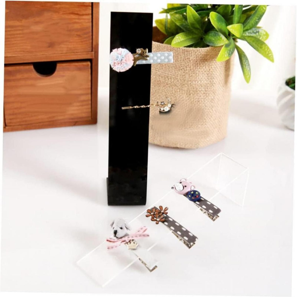 4 Pcs Acrylic Hair Band Display Stand Hair Clasp Hair Clasp Jewelry Display Holder for Shop Black