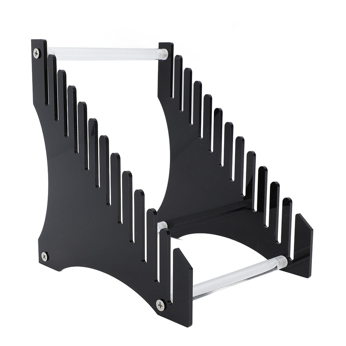 Record Storage Holder 12 Slots Acrylic Vinyl Record Organizer Easy Assembly Access Record Stand for Music Collection Album Black