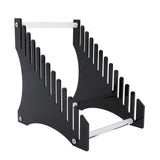 Record Storage Holder 12 Slots Acrylic Vinyl Record Organizer Easy Assembly Access Record Stand for Music Collection Album Black - Close-Up Angle