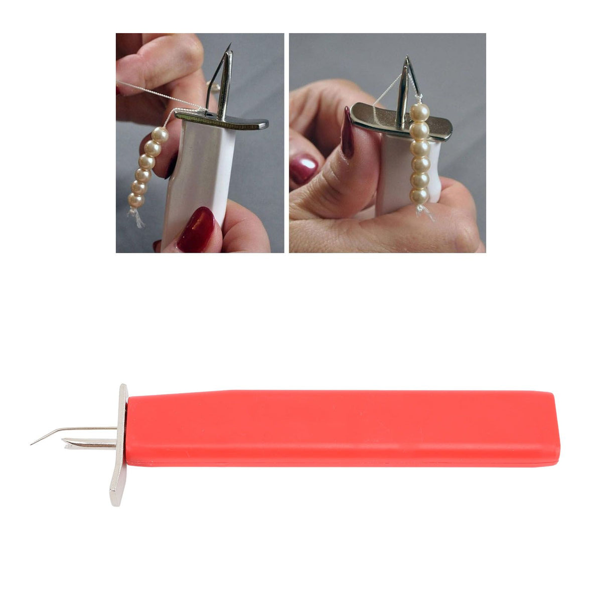 Bead Knotting Tools Create Secure Knots Easy to Use Pearl Jewelry Making Tool for DIY Jewelry Pearl Stringing Crafts Red