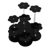 Acrylic Display Stand Figures Perfume Organizers Storage Risers Cupcake Dessert Conutertop Desktop Decoration Organizer Black - 45-Degree Angle