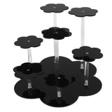 Acrylic Display Stand Figures Perfume Organizers Storage Risers Cupcake Dessert Conutertop Desktop Decoration Organizer Black - Rear View