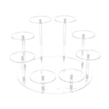 Acrylic Cupcake Stands Stable Round Anime Figure Doll Platter Display Stand for Wedding Birthday Party Transparent