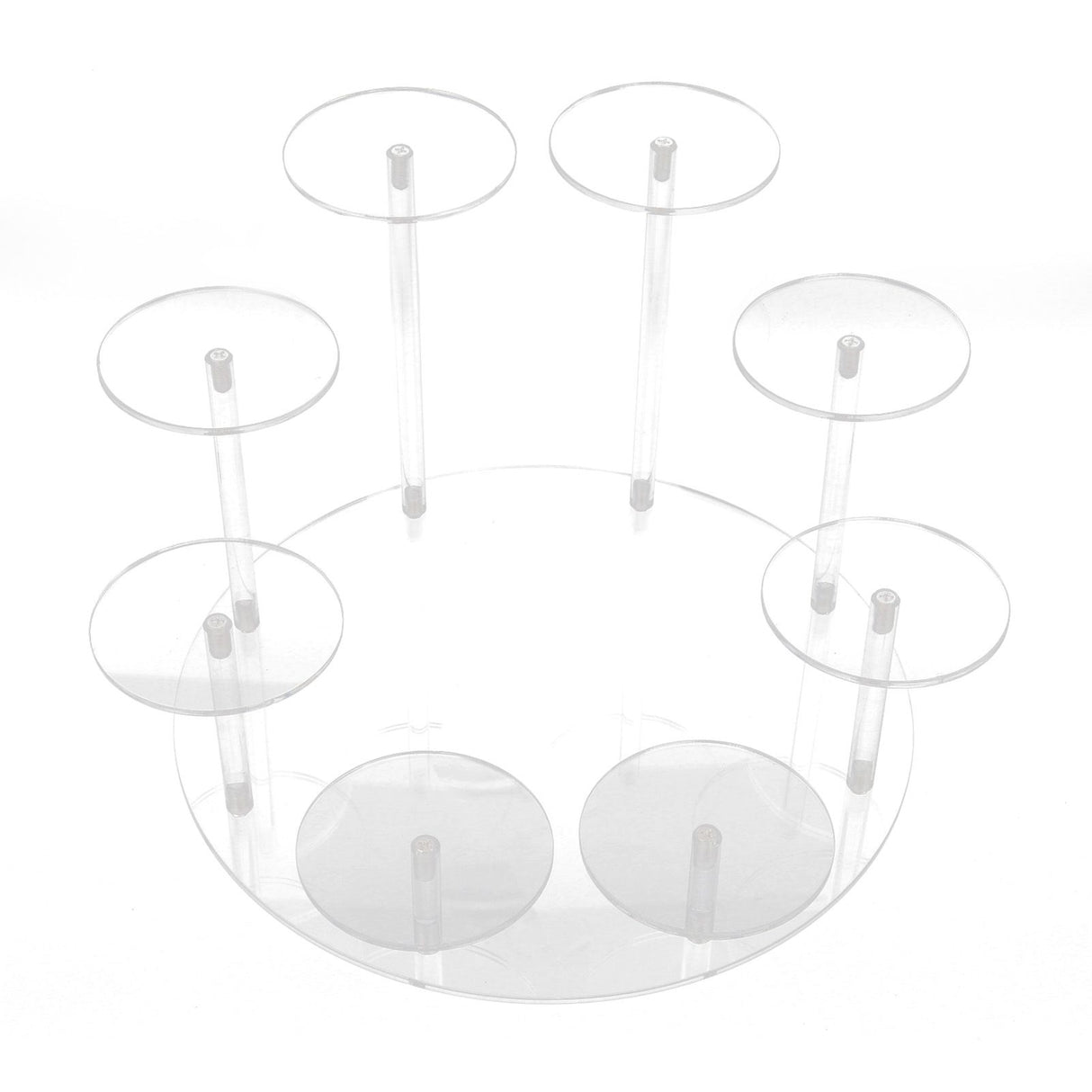 Acrylic Cupcake Stands Stable Round Anime Figure Doll Platter Display Stand for Wedding Birthday Party Transparent