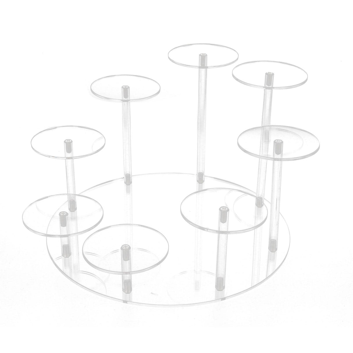 Acrylic Cupcake Stands Stable Round Anime Figure Doll Platter Display Stand for Wedding Birthday Party Transparent