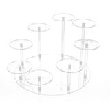 Acrylic Cupcake Stands Stable Round Anime Figure Doll Platter Display Stand for Wedding Birthday Party Transparent - Side View