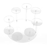 Acrylic Cupcake Stands Stable Round Anime Figure Doll Platter Display Stand for Wedding Birthday Party Transparent - 45-Degree Angle