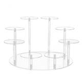 Acrylic Cupcake Stands Stable Round Anime Figure Doll Platter Display Stand for Wedding Birthday Party Transparent - Rear View