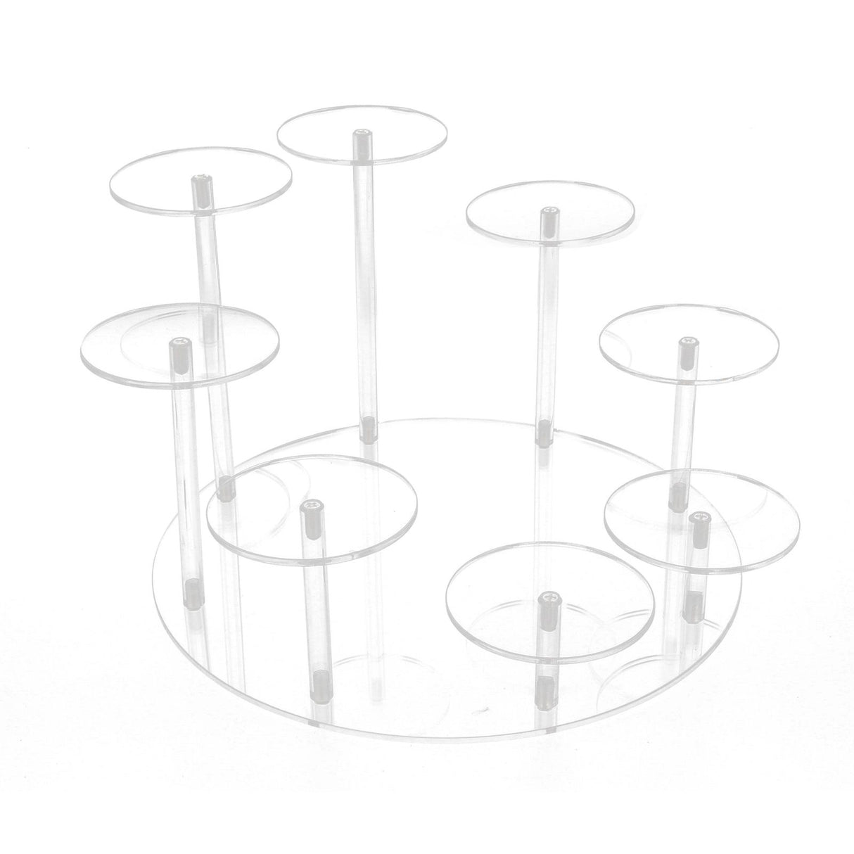 Acrylic Cupcake Stands Stable Round Anime Figure Doll Platter Display Stand for Wedding Birthday Party Transparent