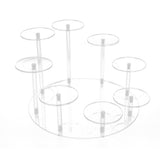 Acrylic Cupcake Stands Stable Round Anime Figure Doll Platter Display Stand for Wedding Birthday Party Transparent - Close-Up Angle