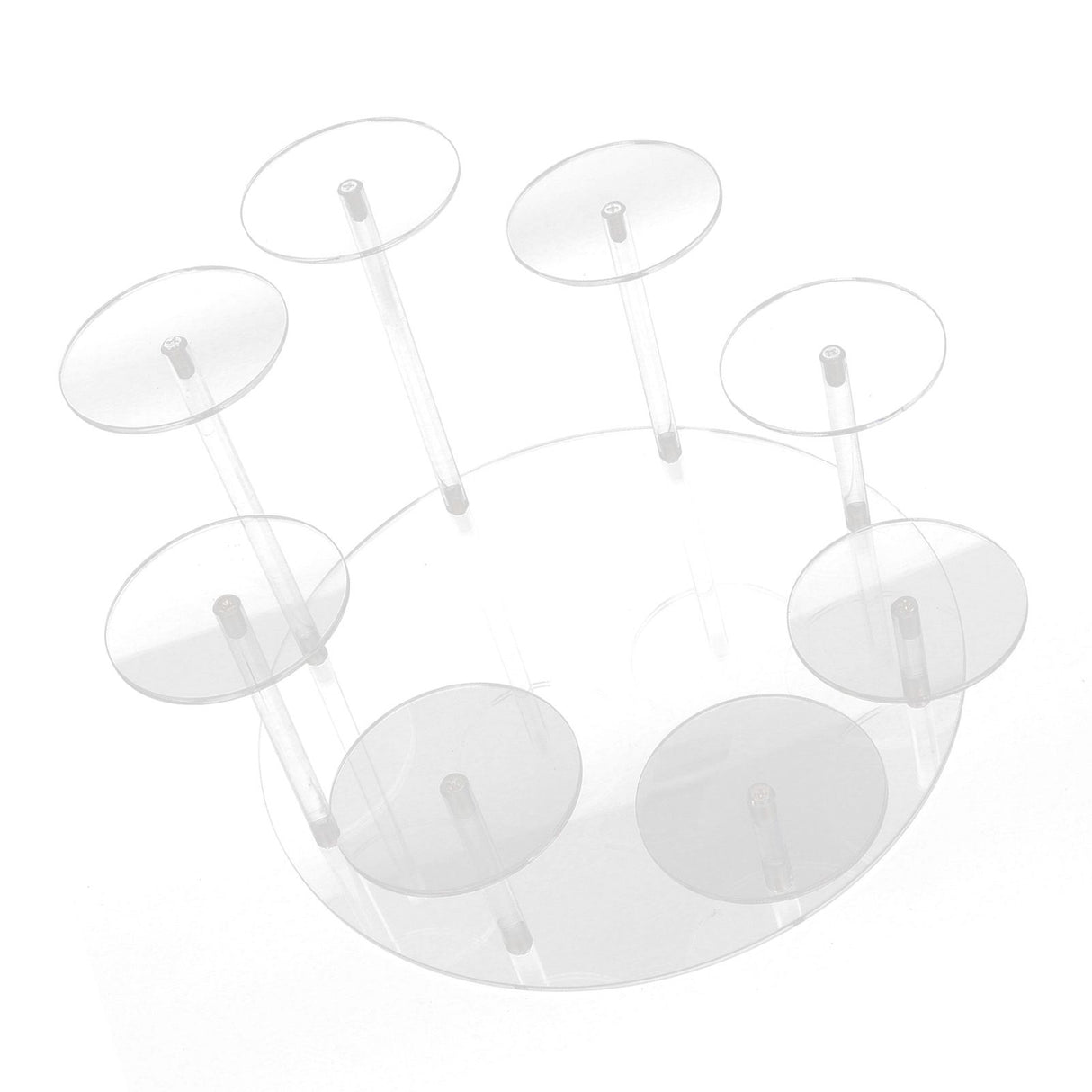 Acrylic Cupcake Stands Stable Round Anime Figure Doll Platter Display Stand for Wedding Birthday Party Transparent
