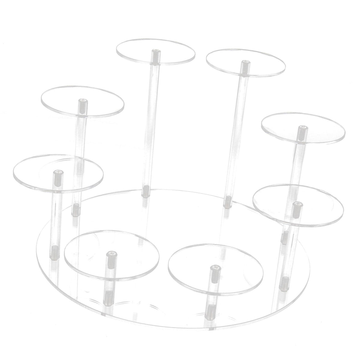 Acrylic Cupcake Stands Stable Round Anime Figure Doll Platter Display Stand for Wedding Birthday Party Transparent