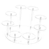 Acrylic Cupcake Stands Stable Round Anime Figure Doll Platter Display Stand for Wedding Birthday Party Transparent - Extra Image