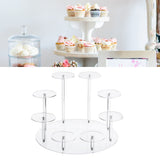 Acrylic Cupcake Stands Stable Round Anime Figure Doll Platter Display Stand for Wedding Birthday Party Transparent - Extra Image