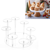 Acrylic Cupcake Stands Stable Round Anime Figure Doll Platter Display Stand for Wedding Birthday Party Transparent - Extra Image