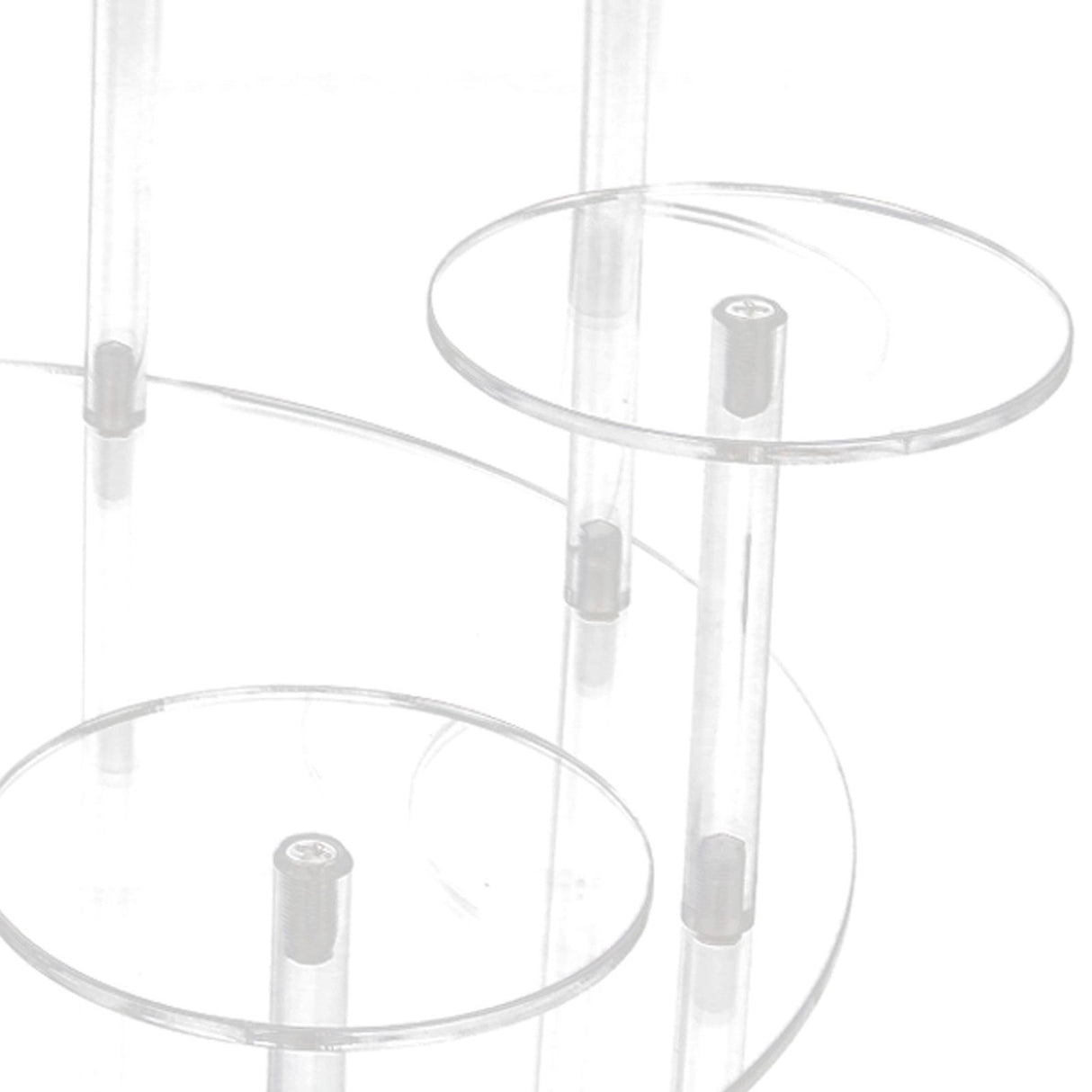 Acrylic Cupcake Stands Stable Round Anime Figure Doll Platter Display Stand for Wedding Birthday Party Transparent
