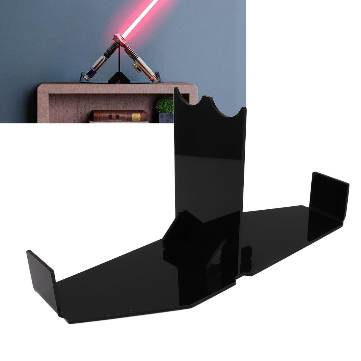 Lightsaber Display Stand Acrylic Desktop Lightsaber Display Holder Rack Wand Stand Dagger Dispaly Stand with Anti Slip Pad Black
