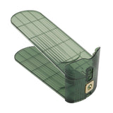 Shoe Slots Organizer Double Layer Shoe Rack Adjustable Saving Space Shoe Stack for Closet Cabinet Green - Front View