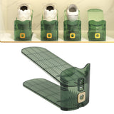 Shoe Slots Organizer Double Layer Shoe Rack Adjustable Saving Space Shoe Stack for Closet Cabinet Green - Extra Image