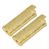 2PCS Lighter Case Cover Vintage Style Floral Stamped Zinc Alloy Shell for Lighter Protection Gold - 45-Degree Angle