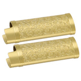 2PCS Lighter Case Cover Vintage Style Floral Stamped Zinc Alloy Shell for Lighter Protection Gold