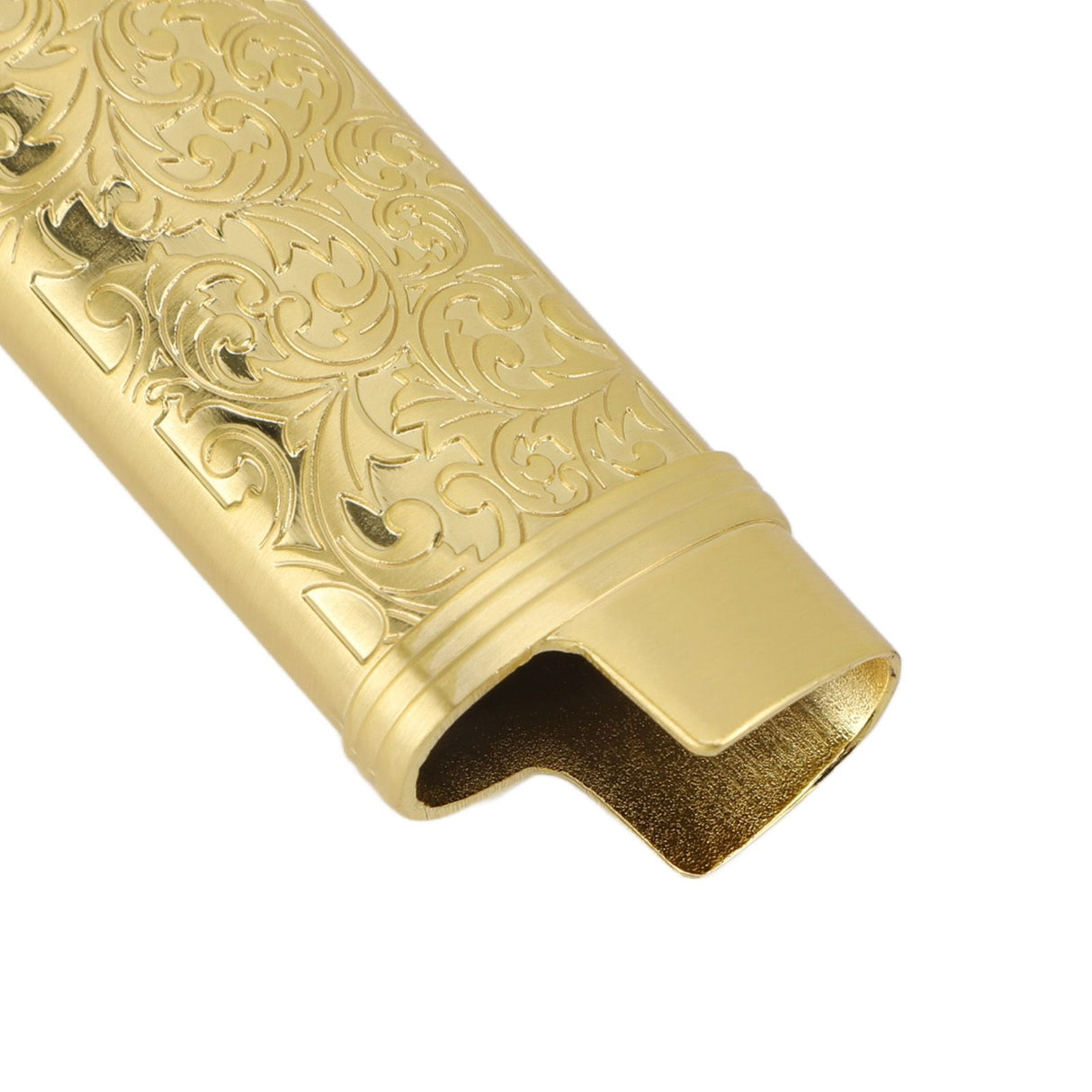 2PCS Lighter Case Cover Vintage Style Floral Stamped Zinc Alloy Shell for Lighter Protection Gold