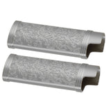 2PCS Lighter Case Cover Vintage Style Floral Stamped Zinc Alloy Shell for Lighter Protection Gray