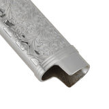 2PCS Lighter Case Cover Vintage Style Floral Stamped Zinc Alloy Shell for Lighter Protection Gray - Extra Image