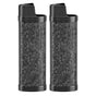 2PCS Lighter Case Cover Vintage Style Floral Stamped Zinc Alloy Shell for Lighter Protection Black