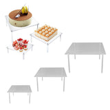 3 Set Square Clear Acrylic Cake Stand Acrylic Cupcake Stand for Cake Pizza Dessert Christmas Wedding Birthday Baby Shower Tea Party - Extra Image