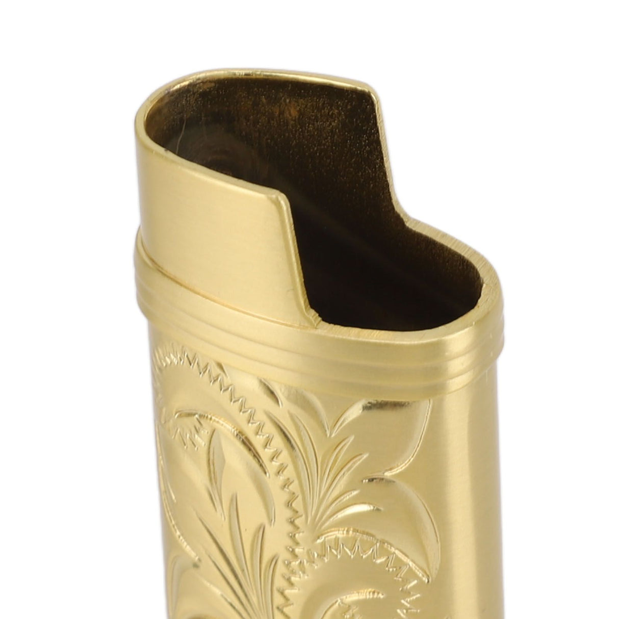 2Pcs Lighter Case Zinc Alloy Lighter Storage Container Floral Pattern for Outdoor Camping Hiking Gold