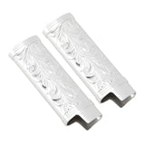 2Pcs Lighter Case Zinc Alloy Lighter Storage Container Floral Pattern for Outdoor Camping Hiking Silver - Side View