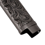 2Pcs Lighter Case Zinc Alloy Lighter Storage Container Floral Pattern for Outdoor Camping Hiking Black - Extra Image