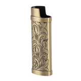 2Pcs Lighter Case Zinc Alloy Lighter Storage Container Floral Pattern for Outdoor Camping Hiking Bronze - Extra Image