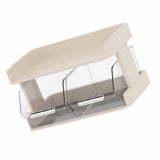 Tea Bag Organizer Office Bar Desktop Tea Bag Coffee Capsule Storage Rack Multilayer Countertop Organizer Cream White 2 Layer 30x17x16.5cm