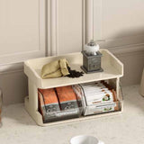 Tea Bag Organizer Office Bar Desktop Tea Bag Coffee Capsule Storage Rack Multilayer Countertop Organizer Cream White 2 Layer 30x17x16.5cm